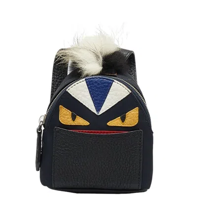 Fendi Black Leather Backpack Bag ()