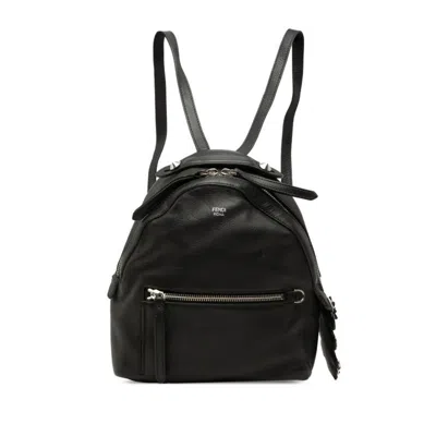 Pre-owned Fendi Black Leather Backpack ()