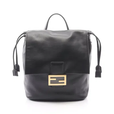 Pre-owned Fendi Black Leather Backpack ()