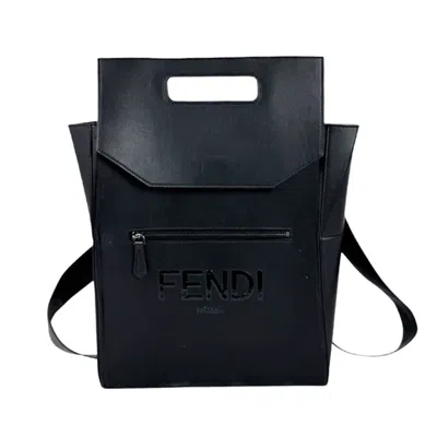 Pre-owned Fendi Black Leather Backpack ()