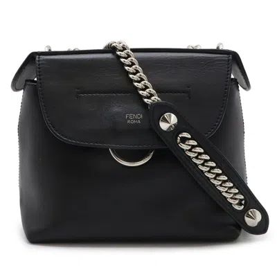 Pre-owned Fendi Black Leather Backpack Shoulder Bag ()