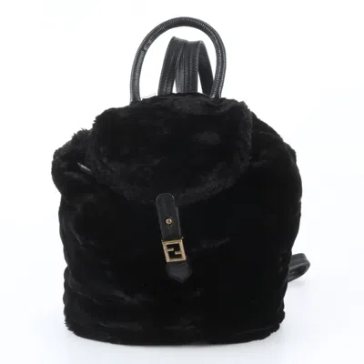 Pre-owned Fendi Black Leather Backpack Shoulder Bag ()