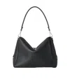 Fendi Medium Shoulder Bag Adjustable Strap Metal Hardware Textured Finish In Black