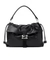 Fendi Flux Maxi Black Leather Crossbody Bag In Black