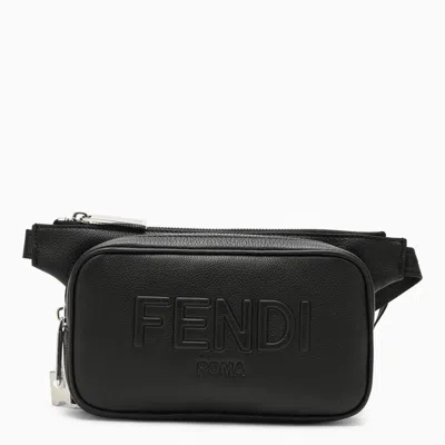 Fendi Black Leather Belt Bag With Logo Men