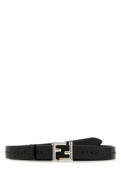Fendi Black Leather Belt In Nero