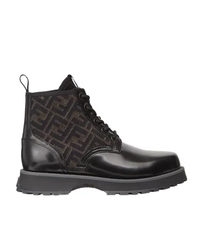 Fendi Black Leather Biker Boots
