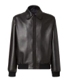 Fendi Pointed-collar Leather Jacket In Black