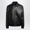 Fendi Pointed-collar Leather Jacket In Black