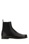 Fendi Ff Squared Nappa Leather Chelsea Boots In Black