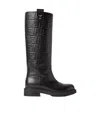 Fendi Black Leather Boots In Multi