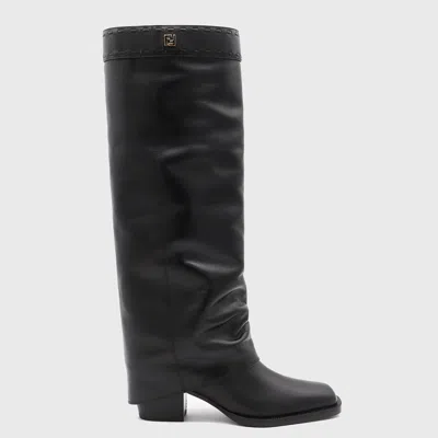 FENDI BLACK LEATHER BOOTS