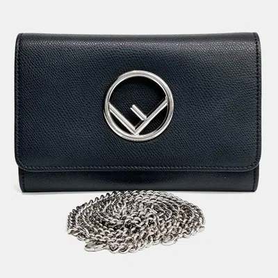 Pre-owned Fendi Black Leather Can I Mini Crossbody Bag