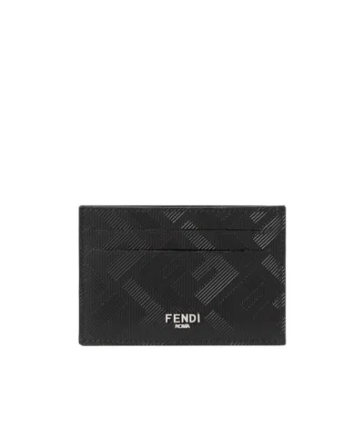 Fendi Black Leather Card Holder