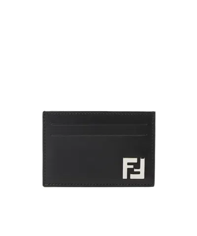FENDI BLACK LEATHER CARD HOLDER