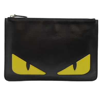 Pre-owned Fendi Black Leather Clutch Bag ()