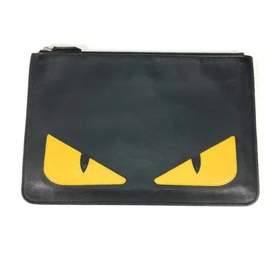 Pre-owned Fendi Black Leather Clutch Bag ()