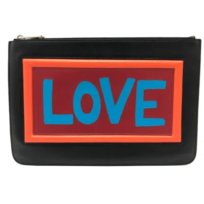 Pre-owned Fendi Black Leather Clutch Bag ()