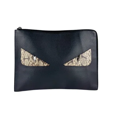 Pre-owned Fendi Black Leather Clutch Bag ()