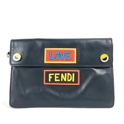Pre-owned Fendi Black Leather Clutch Bag ()