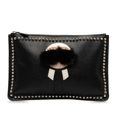 Pre-owned Fendi Black Leather Clutch Bag ()