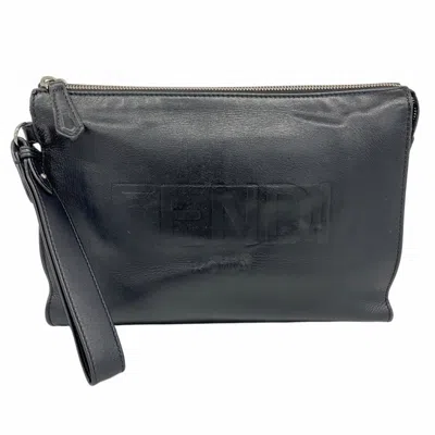 Pre-owned Fendi Black Leather Clutch Bag ()