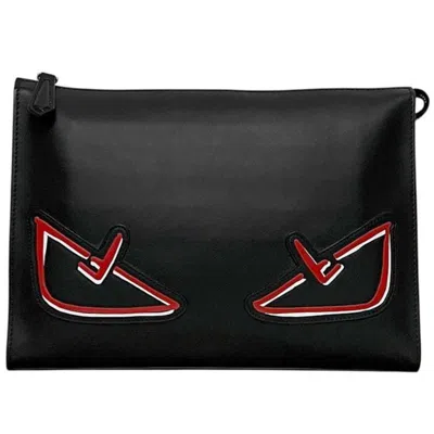 Pre-owned Fendi Black Leather Clutch Bag ()