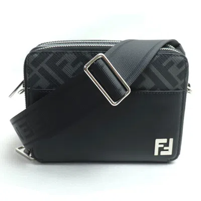 Pre-owned Fendi Black Leather Fabric Shoulder Bag ()