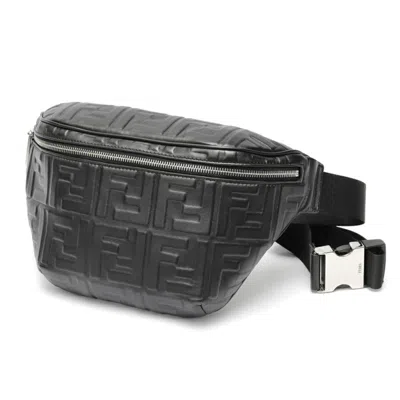Pre-owned Fendi Black Leather Fanny Pack Sling Bag ()