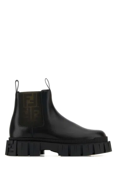 Fendi Men's Boots In Black+tab.black Black