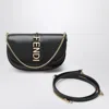 Fendi Black Leather Graphy Wallet On Chain Women In Black