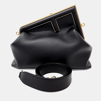 Pre-owned Fendi Black Leather First Bag Medium