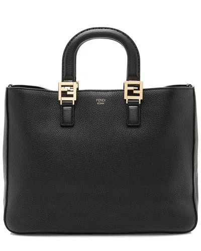 Fendi Black Leather Glacier Medium Tote (authentic Pre-loved)