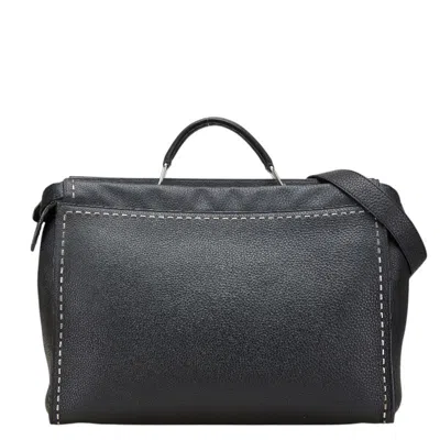 Pre-owned Fendi Black Leather Handbag Shoulder Bag ()