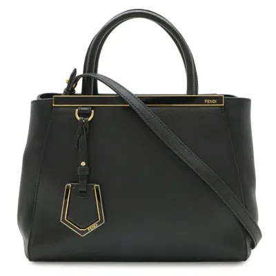 Pre-owned Fendi Black Leather Handbag Shoulder Bag Tote Bag ()