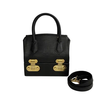 Pre-owned Fendi Black Leather Handbag Shoulder Bag Vanity Bag ()