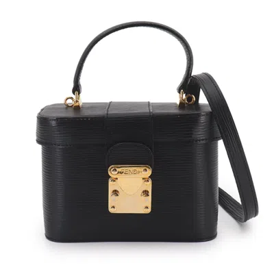 Pre-owned Fendi Black Leather Handbag Vanity Bag ()