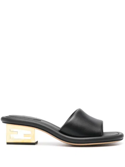 Fendi Black Leather Heels