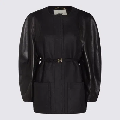 FENDI BLACK LEATHER JACKET