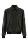 Fendi Black Leather Jacket In Black