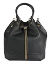 Fendi Black Leather Karligraphy Chain Bucket Bag (authentic Pre-loved)