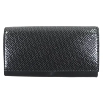 Pre-owned Fendi Black Leather Long Wallet (bi-fold) ()