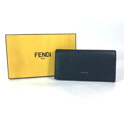 Pre-owned Fendi Black Leather Long Wallet (bi-fold) ()