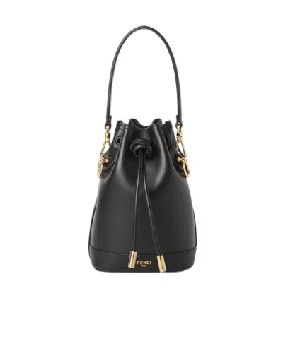 Fendi Mon Tresor Mini Shoulder Bag In Black
