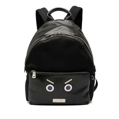 Pre-owned Fendi Black Leather Nylon Backpack ()