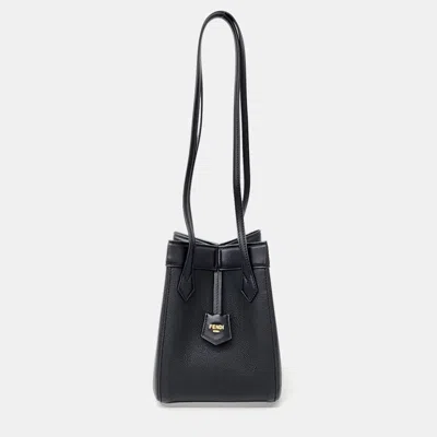 Pre-owned Fendi Black Leather Origami Mini Bag