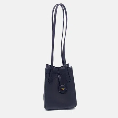 Pre-owned Fendi Black Leather Origami Mini Bag