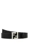 Fendi Reversible Ff Squared Leather Belt In Neropalburatmatt