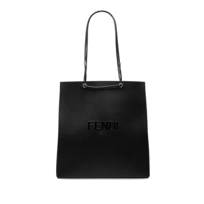 Pre-owned Fendi Black Leather Shopping Bag Shoulder Bag Tote Bag ()