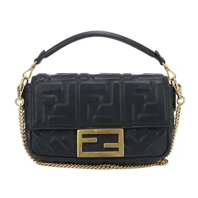 Pre-owned Fendi Black Leather Shoulder Bag ()